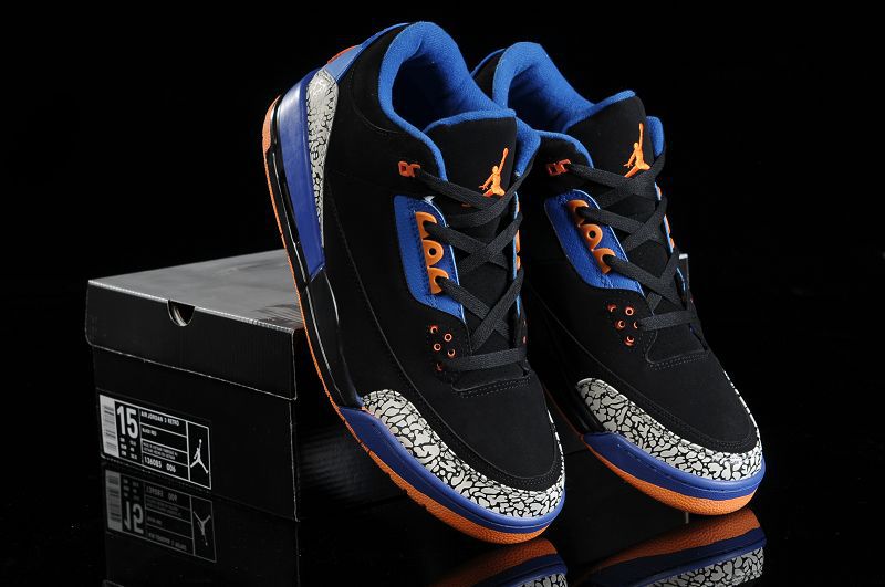 Air Jordan 3 Men Shoes Black/Blue Online